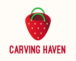 Cute Strawberry Bag  logo design