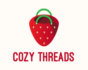 Cute Strawberry Bag  logo design