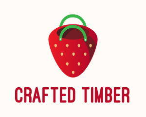 Cute Strawberry Bag  logo design