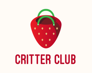 Cute Strawberry Bag  logo design