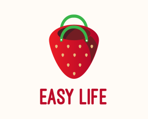 Cute Strawberry Bag  logo design