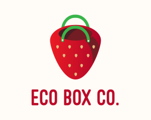 Cute Strawberry Bag  logo design