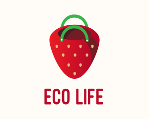 Cute Strawberry Bag  logo design