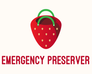 Cute Strawberry Bag  logo design