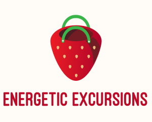 Cute Strawberry Bag  logo design