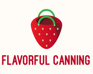 Cute Strawberry Bag  logo design