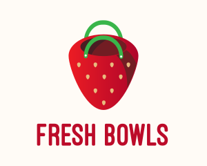 Cute Strawberry Bag  logo design