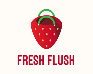 Cute Strawberry Bag  logo design