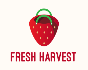 Cute Strawberry Bag  logo design