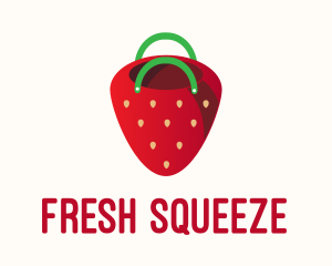 Cute Strawberry Bag  logo design