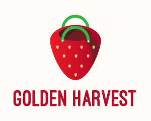 Cute Strawberry Bag  logo design