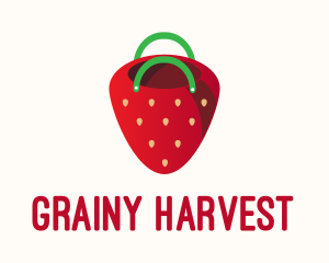 Cute Strawberry Bag  logo design