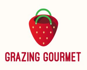 Cute Strawberry Bag  logo design