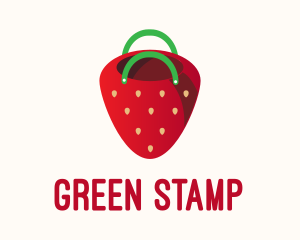 Cute Strawberry Bag  logo design