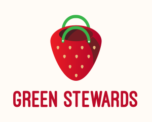 Cute Strawberry Bag  logo design