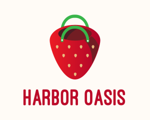 Cute Strawberry Bag  logo design