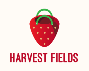 Cute Strawberry Bag  logo design