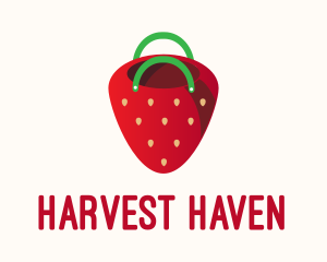 Cute Strawberry Bag  logo design