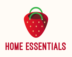 Cute Strawberry Bag  logo design