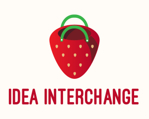 Cute Strawberry Bag  logo design