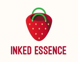 Cute Strawberry Bag  logo design