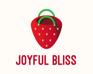 Cute Strawberry Bag  logo design