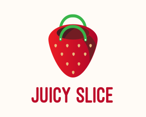 Cute Strawberry Bag  logo design