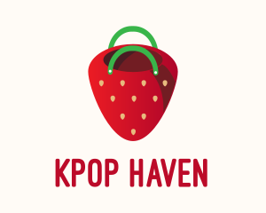 Cute Strawberry Bag  logo design