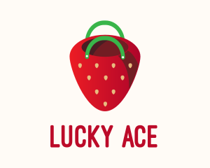 Cute Strawberry Bag  logo design