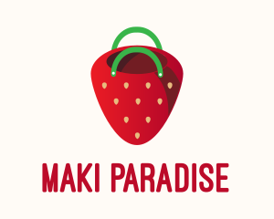 Cute Strawberry Bag  logo design