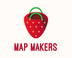 Cute Strawberry Bag  logo design