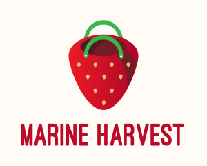 Cute Strawberry Bag  logo design