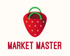 Cute Strawberry Bag  logo design