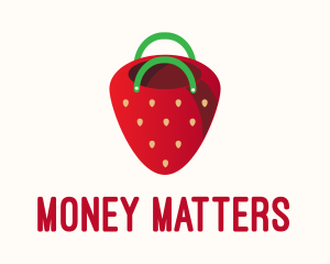 Cute Strawberry Bag  logo design