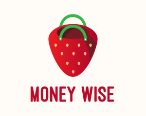 Cute Strawberry Bag  logo design