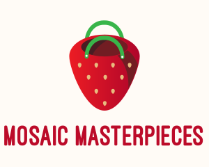 Cute Strawberry Bag  logo design