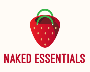 Cute Strawberry Bag  logo design