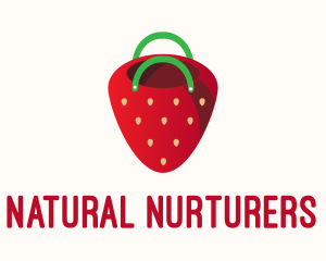 Cute Strawberry Bag  logo design