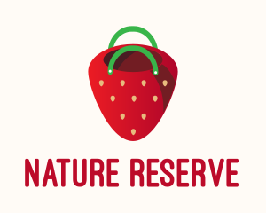 Cute Strawberry Bag  logo design