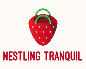 Cute Strawberry Bag  logo design