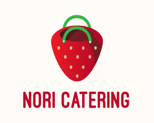 Cute Strawberry Bag  logo design