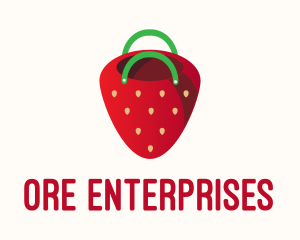 Cute Strawberry Bag  logo design