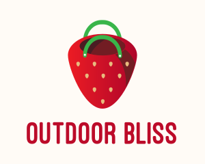 Cute Strawberry Bag  logo design