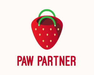 Cute Strawberry Bag  logo design