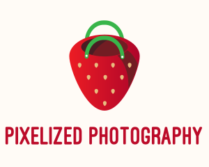 Cute Strawberry Bag  logo design