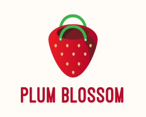 Cute Strawberry Bag  logo design