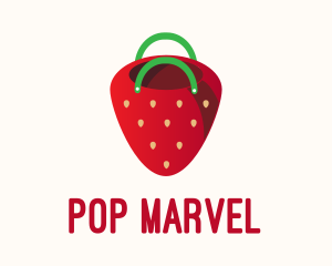 Cute Strawberry Bag  logo design