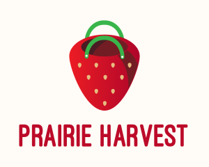 Cute Strawberry Bag  logo design