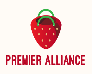 Cute Strawberry Bag  logo design