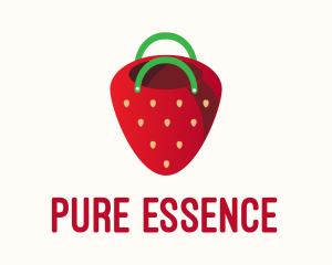 Cute Strawberry Bag  logo design